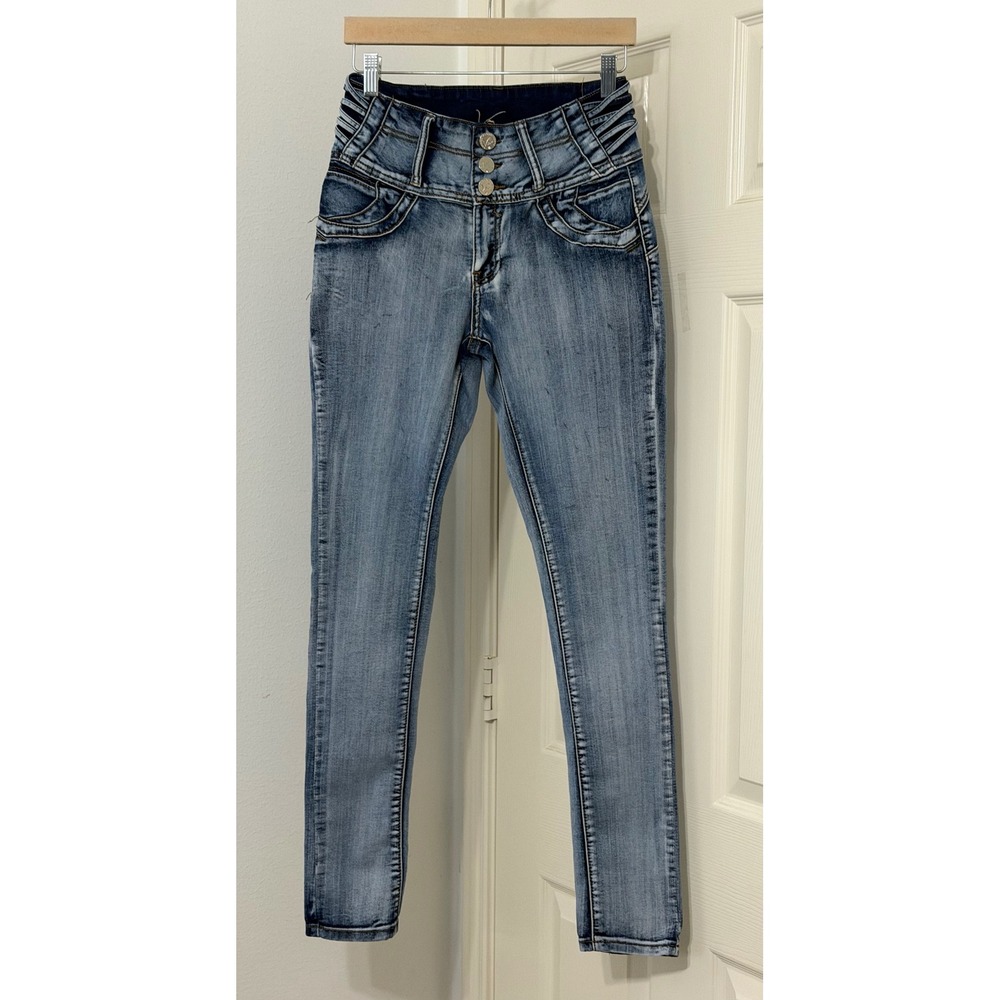 Vian Levanta Pompis Jeans Womens sz 7 Medium Wash High Waist Skinny Butt Lift